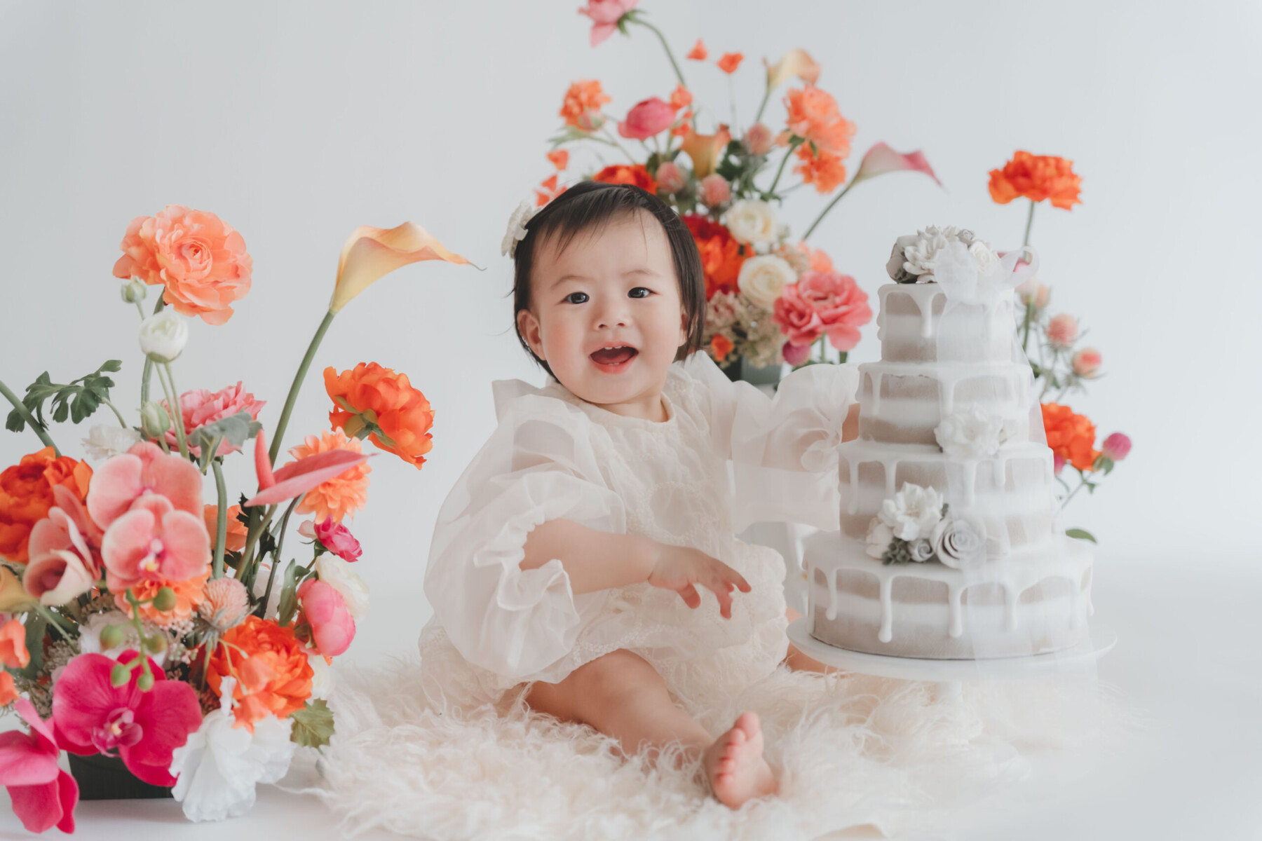 子ども 誕生日写真 ナチュラルフォト 花 大阪