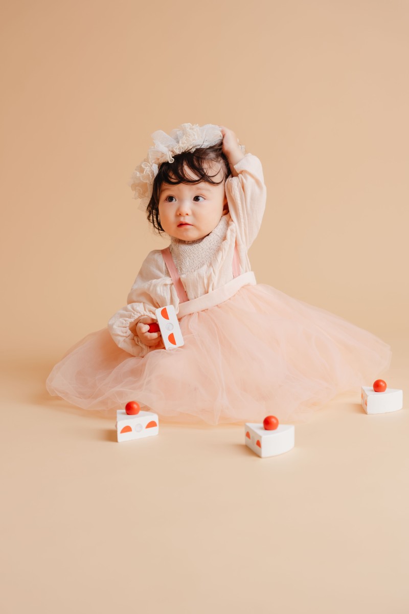 1歳バースデーフォト 女の子衣装 ピンクドレス ベビーフォト