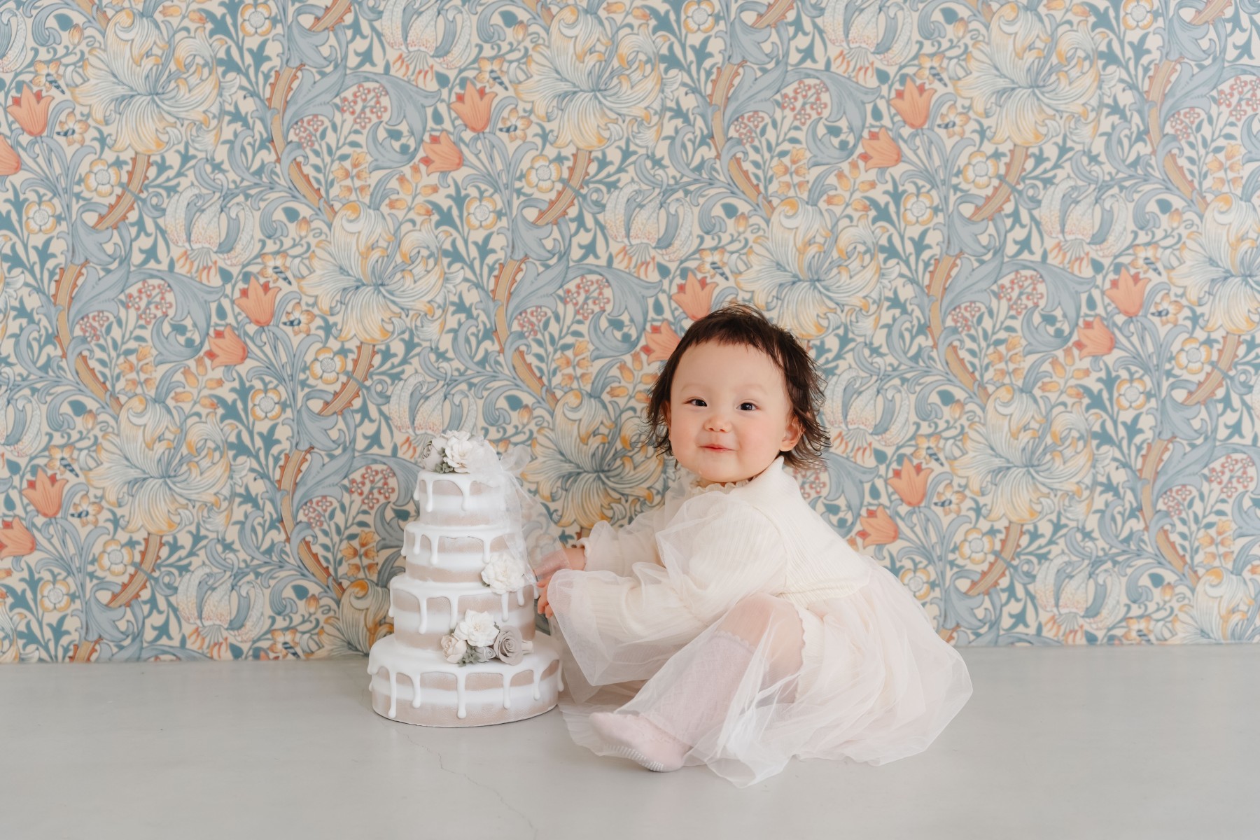 大阪フォトスタジオ１歳バースデーフォト誕生日写真クレイケーキ